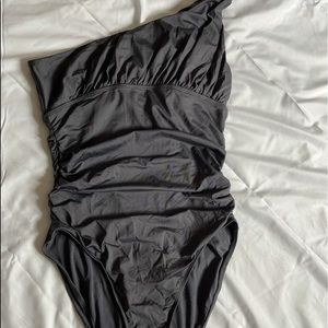 Old Navy gray, one shoulder one piece large